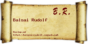 Balsai Rudolf névjegykártya